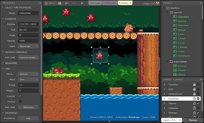 develop custom HTML5 game for the browser and mobile using javascript