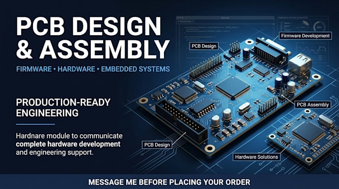 design pcb assembly, pcb design, firmware development and hardware