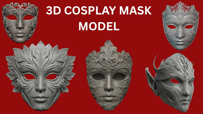 design custom 3d mask, helmet props, cosplay armor and stl for 3d printing