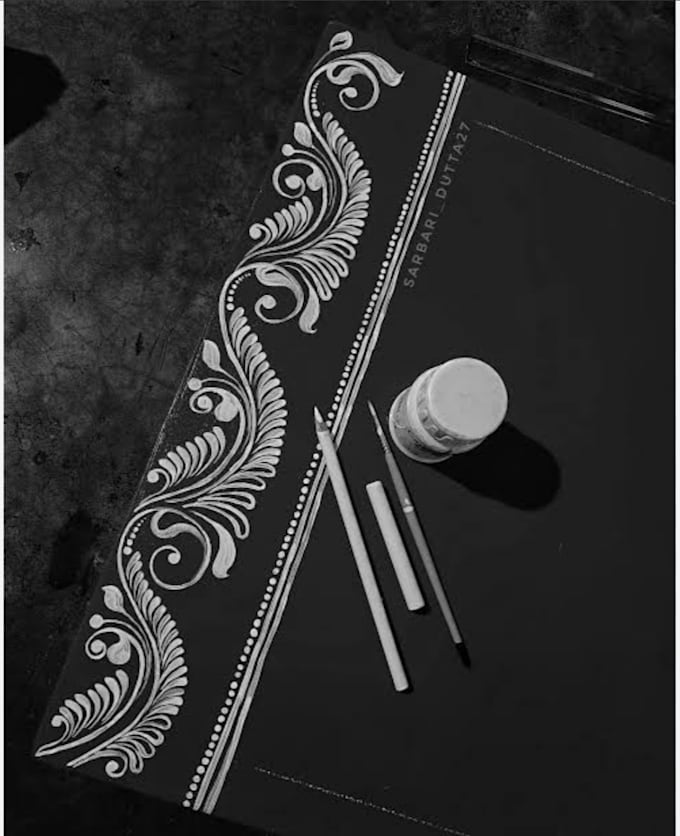 create beautiful indian traditional border with calligraphy