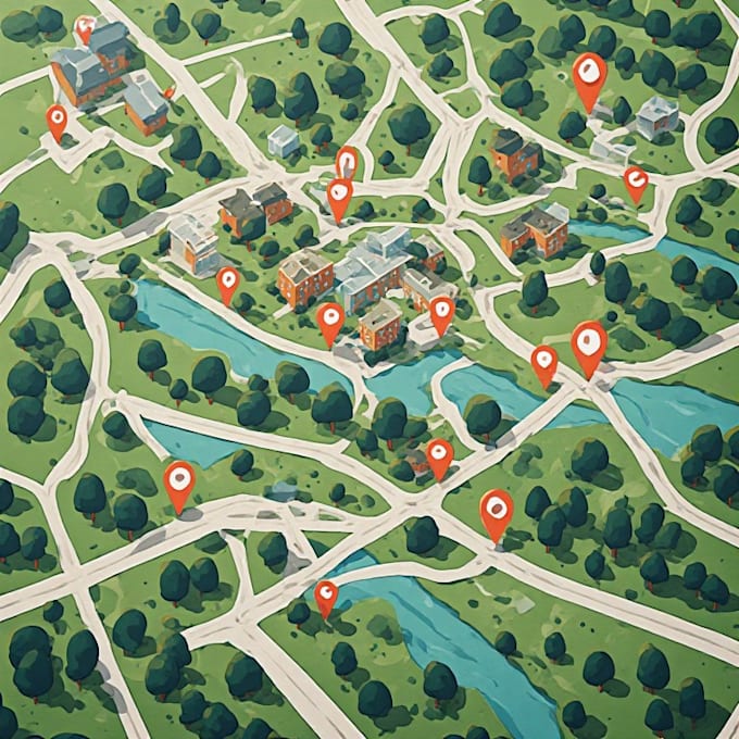 create a modern illustrated neighborhood map for your project
