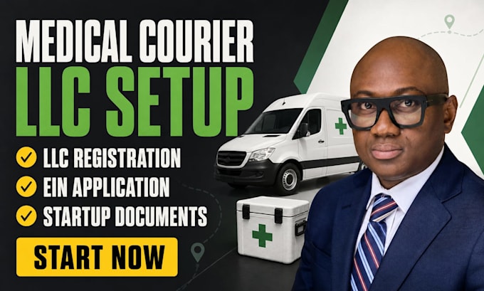 register your medical courier llc with ein and startup documents