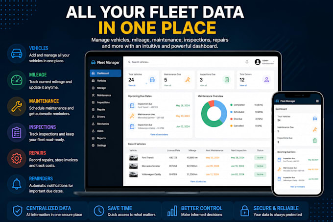 develop a custom fleet management web application