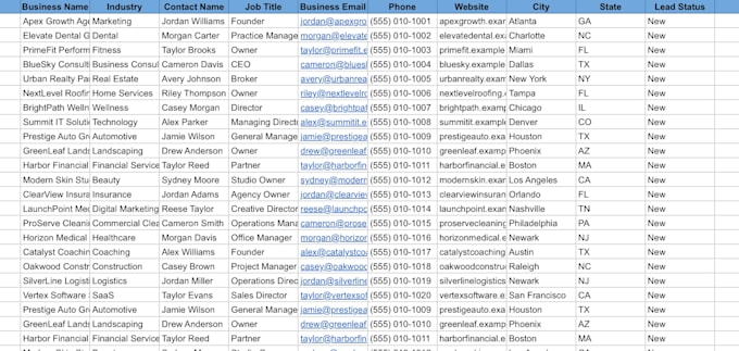 build targeted b2b prospect lists and business leads