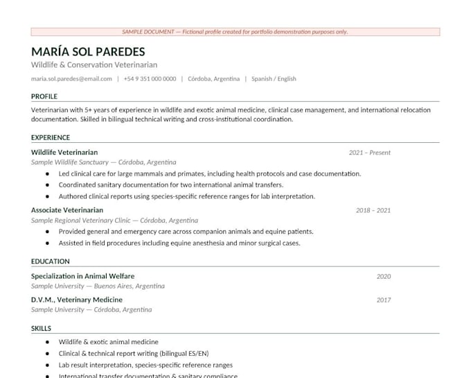 write or edit your professional CV or resume