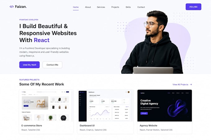 build a responsive react website or frontend