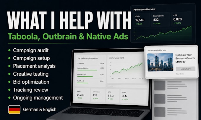 manage and optimize taboola, outbrain native ads campaigns