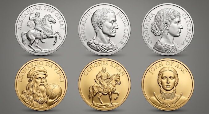 design custom 3d coin challenge and collectible bas relief medallion coin render