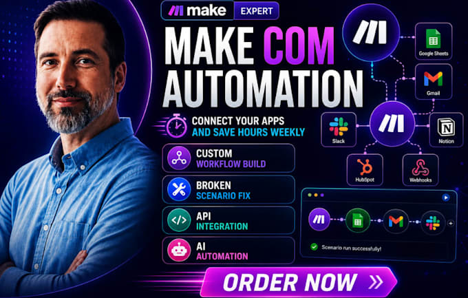 fix make com, made com, setup make com automation, make automation, make expert