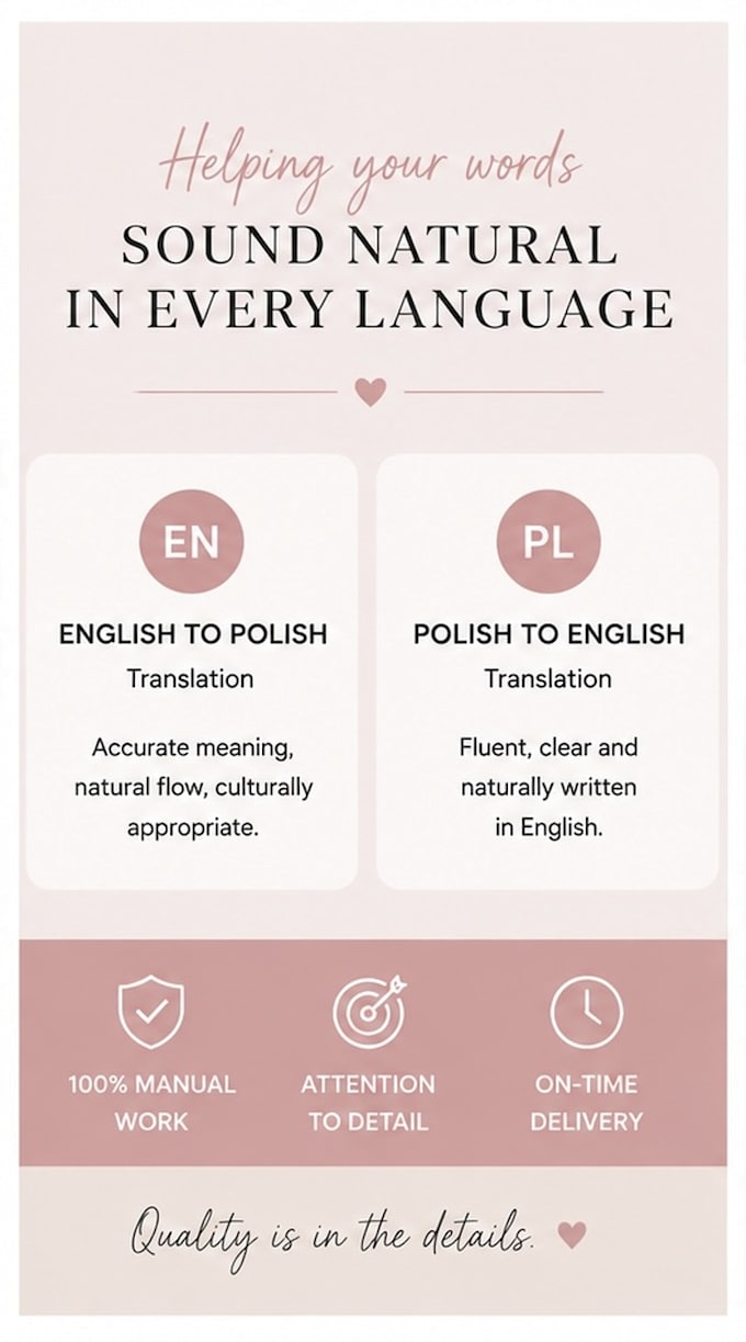 translate and proofread english and polish content