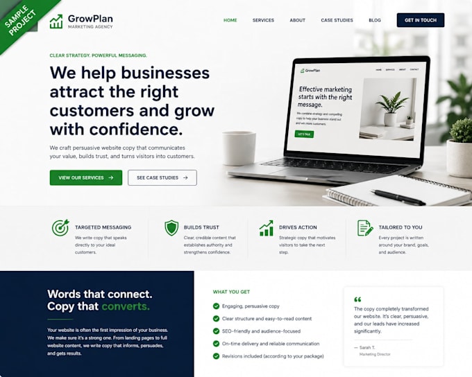 write persuasive website copy that converts