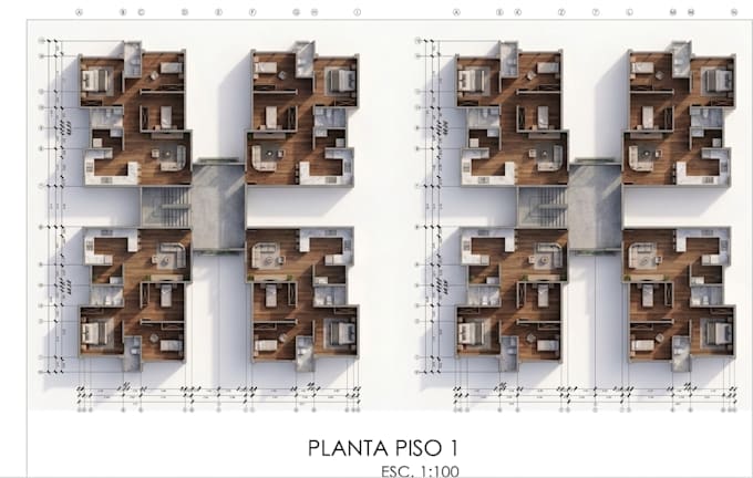 modelo 3d detallado planos 2d normados e integrados