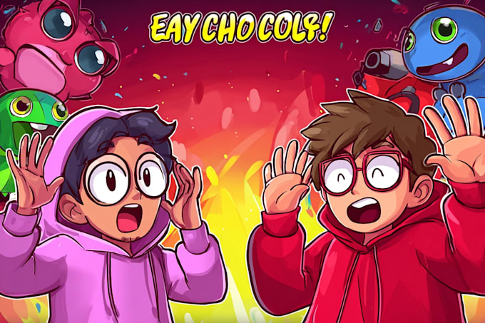 draw an illustrated youtube thumbnail for you