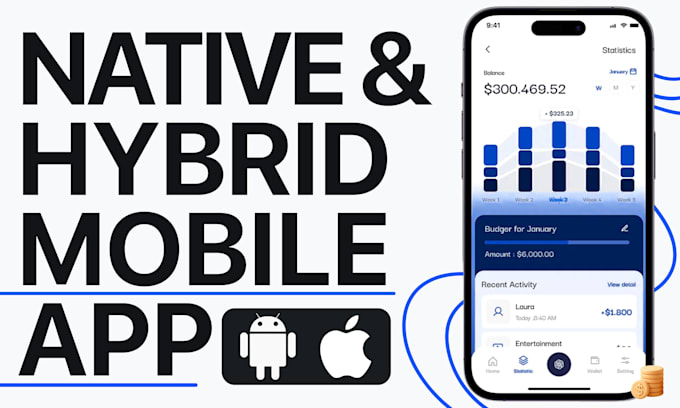 do mobile app development, ios app, android app creation as mobile app developer