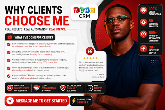 zoho CRM automation, workflow setup, deluge scripting, apis and integrations