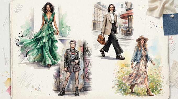 draw a fashion illustration or sketch