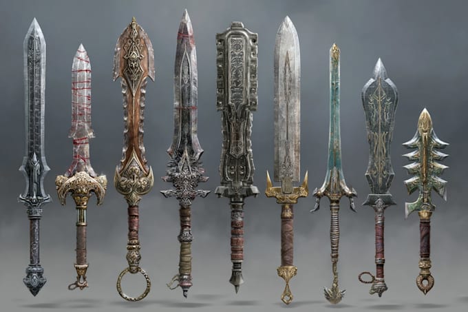 create weapon design and illustration