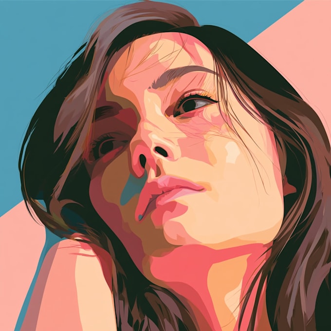 draw minimalist vector potrait cartoons