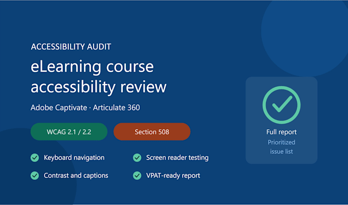 audit your adobe captivate or articulate 360 elearning course for accessibility