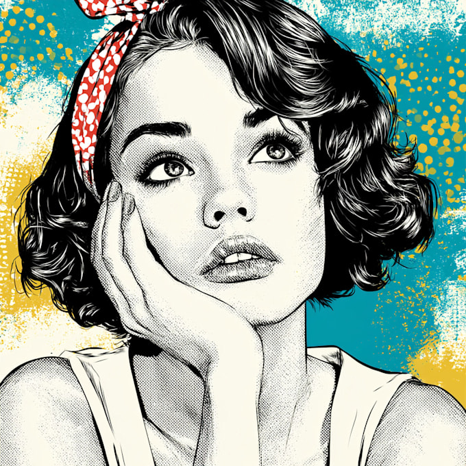 create a retro pop art roy lichtenstein style