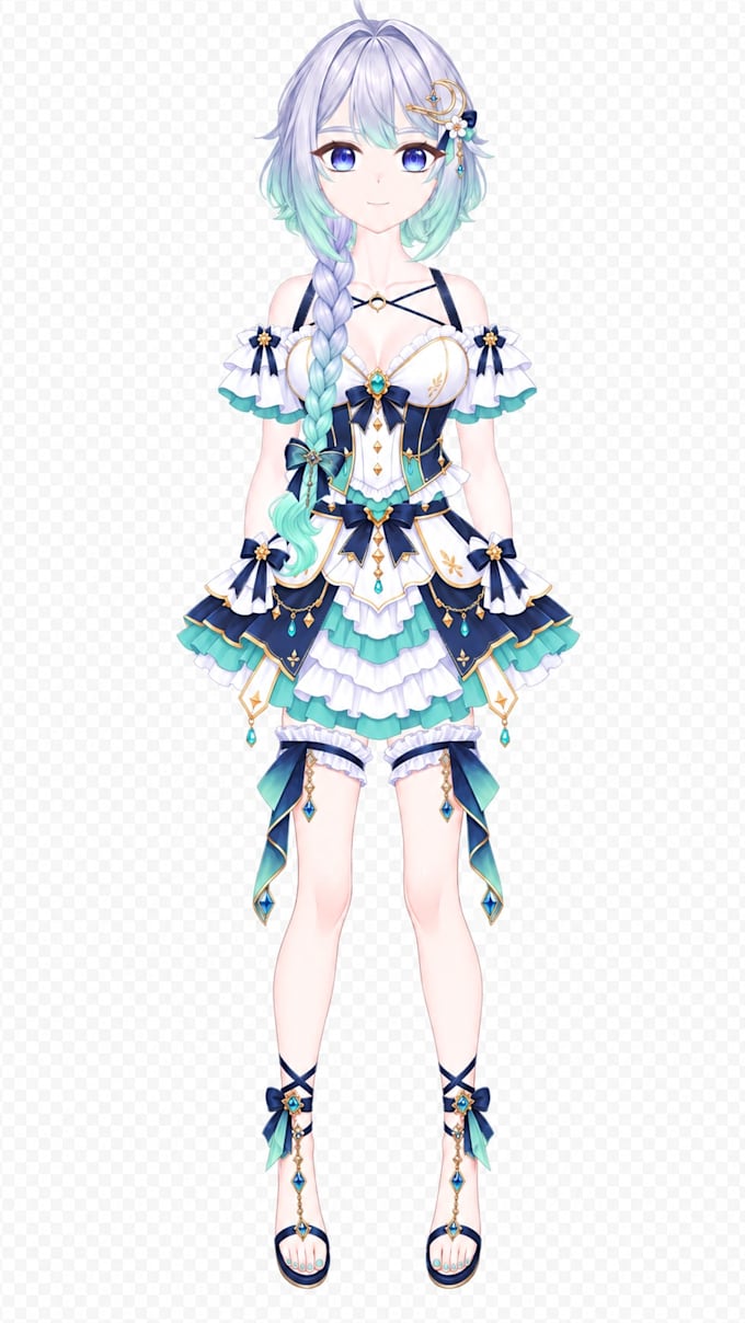 create a vtuber live2d model illustration