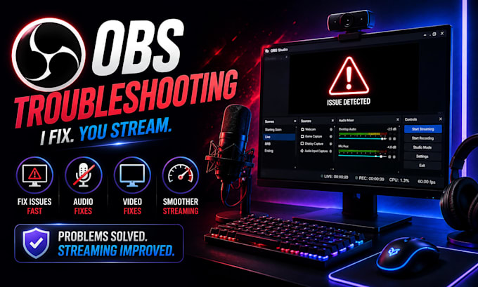fix obs studio streaming audio video and black screen issues