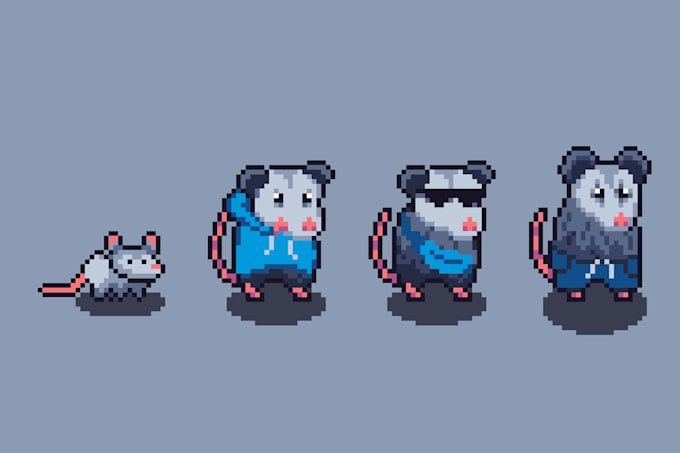 create pixel art character and animation