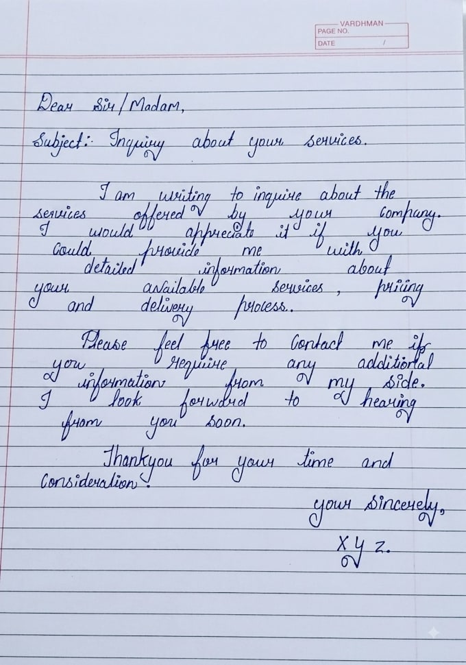 write personalized handwritten letters in beautiful cursive