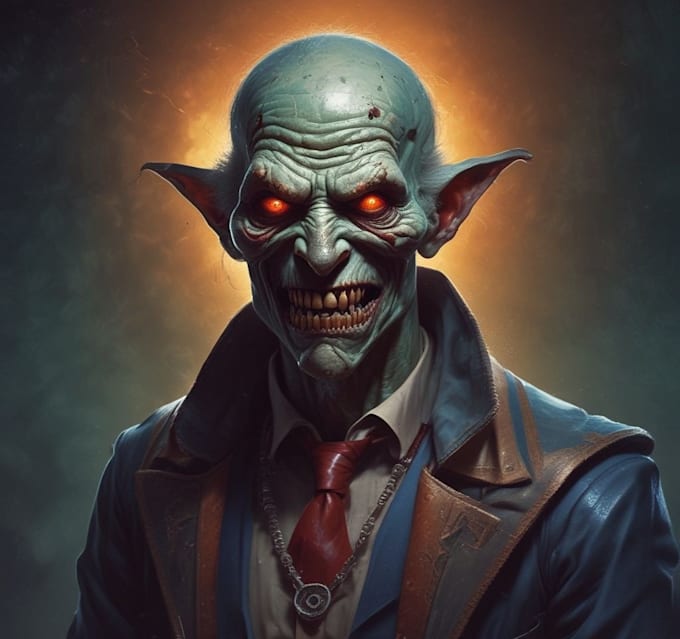 draw a creepy nightmare character illustration