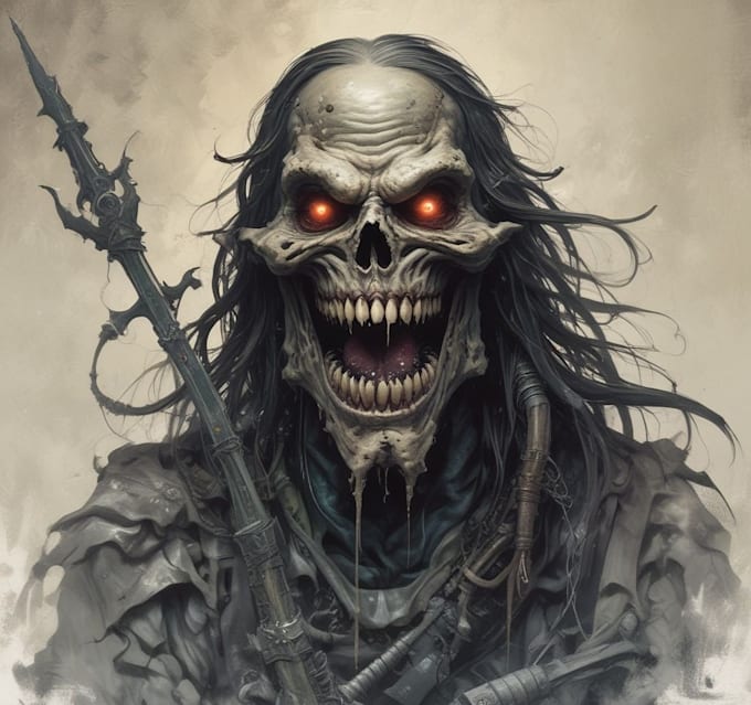 create cinematic horror character concept art