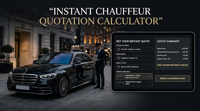 build chauffeur website with instant quote  calculator and booking system