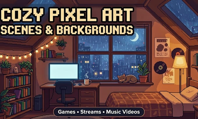 create animated pixel art backgrounds, parallax scenes and 2d game environments