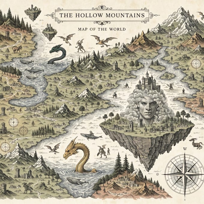 create amazing fantasy map or cartography
