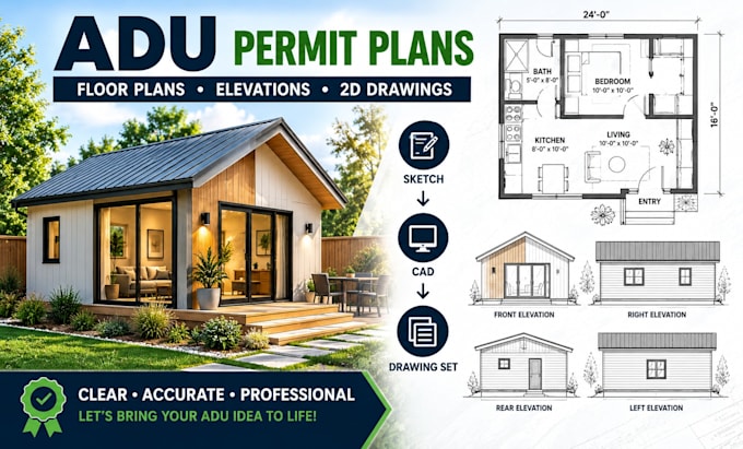 draw adu plans for permit and construction