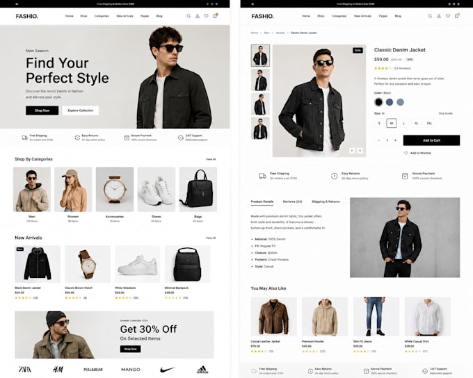 build a modern ecommerce website with shopify or woocommerce