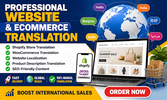 translate shopify woocommerce and ecommerce websites