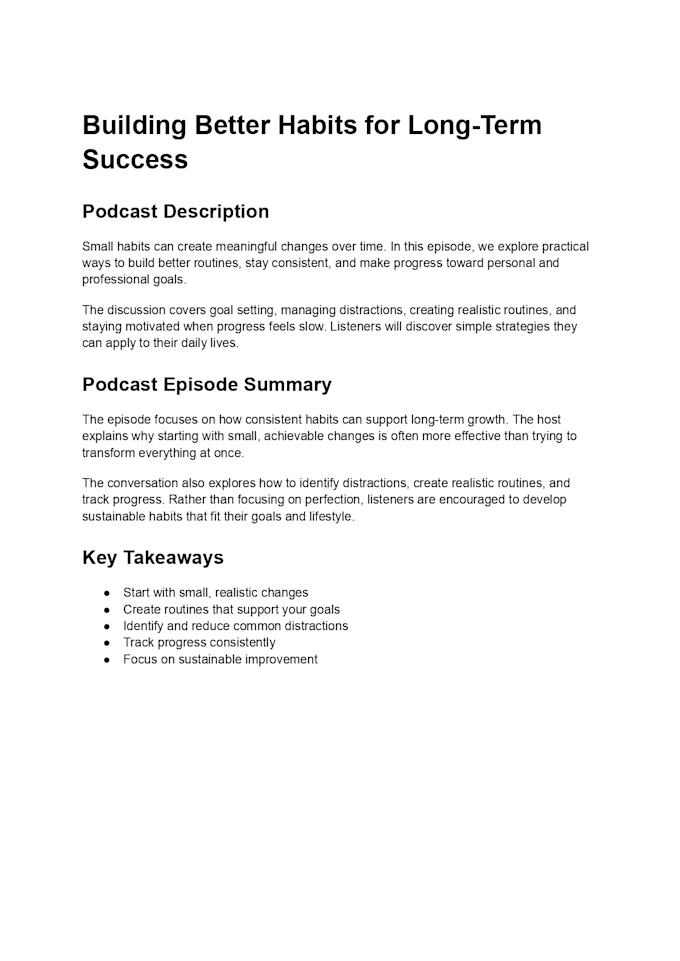 write engaging podcast descriptions and episode summaries