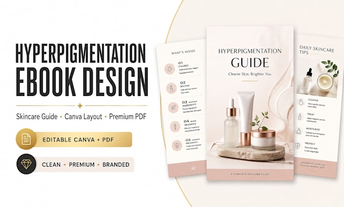 hyperpigmentation ebook design skincare guide premium brand canva layout pdf