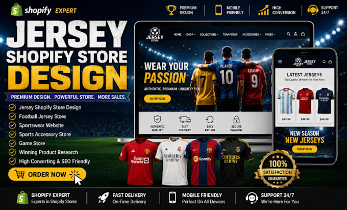 design print on demand  jersey shopify store, custom shopify jersey store