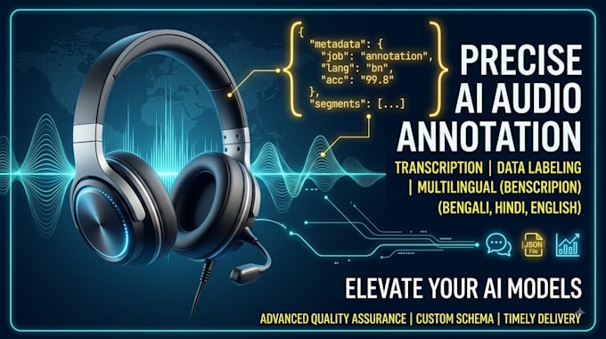 do audio video prompt response, audio annotation and json transcription