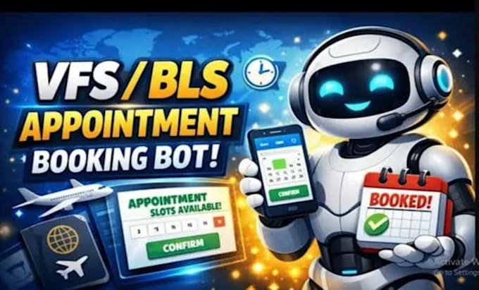 develop booking appointment bot,vfs bot,booking bot,vfs appointment