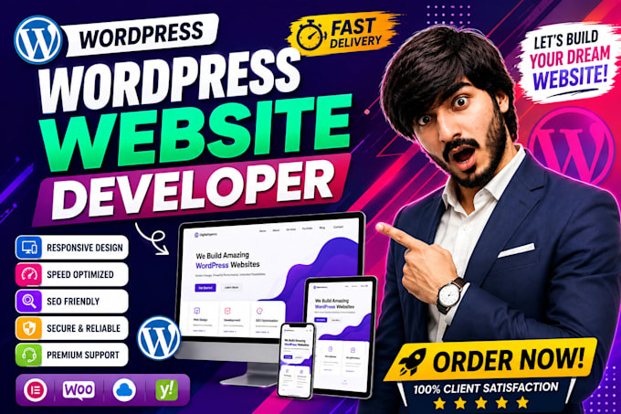 design a professional word press website with elementor