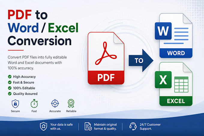 convert your PDF into an editable word or excel file