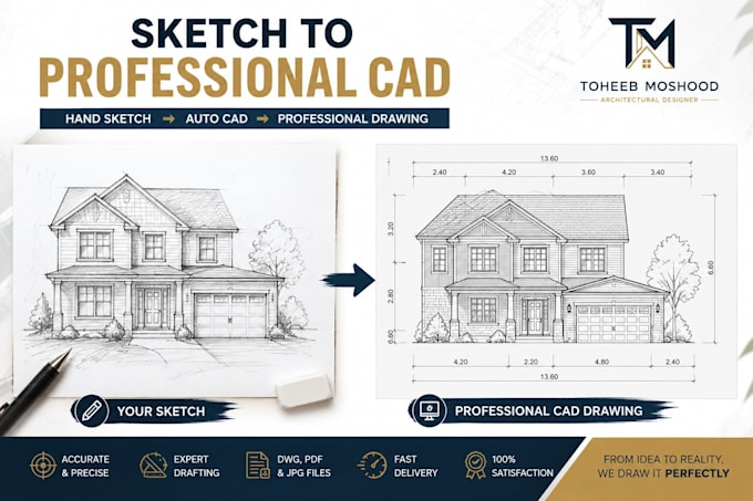 create professional architectural drawings, plans, elevations and sections