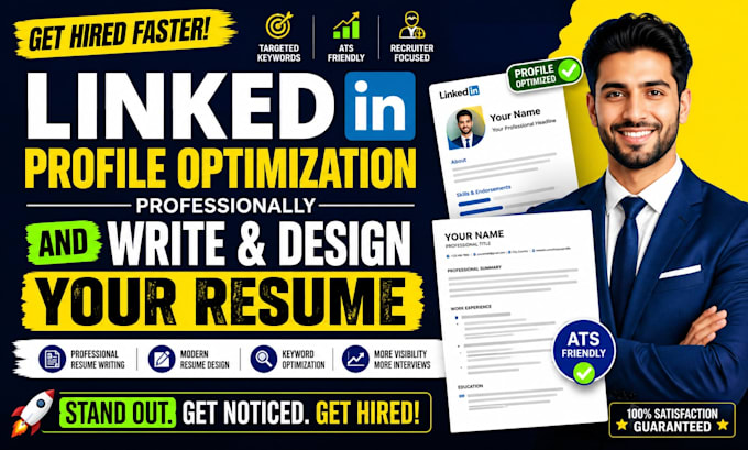 do linkedln profile optimization professionally and write and design your resume