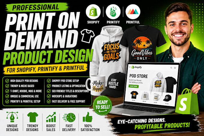 design print on demand products for shopify printify printful