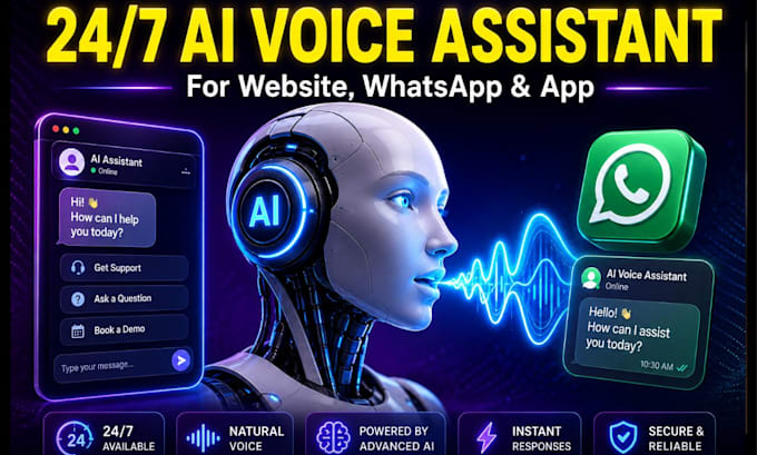 create a custom responsive voice ai assistant for website, customer support