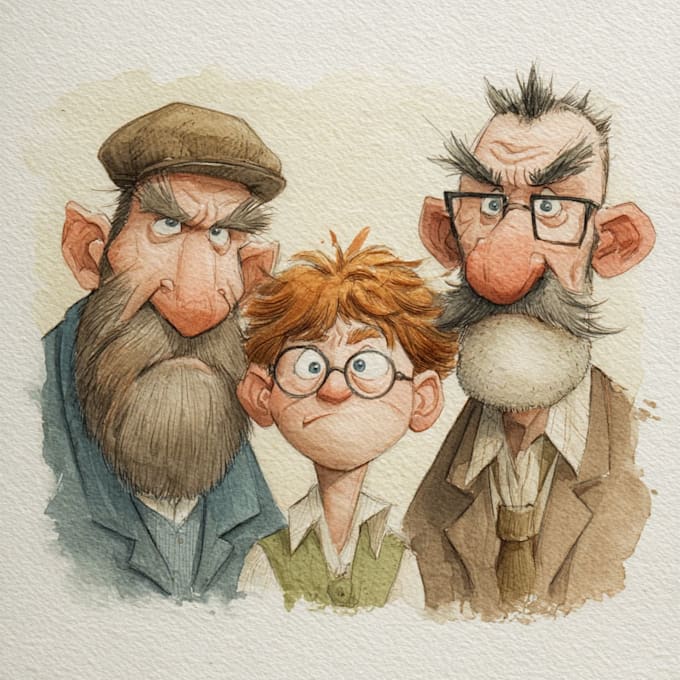 create a watercolor character art portrait