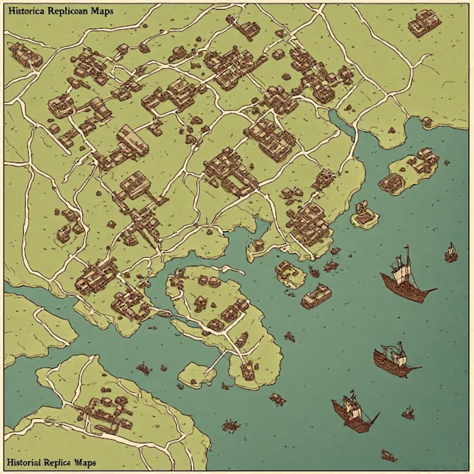design custom vintage historical maps with old cartography style