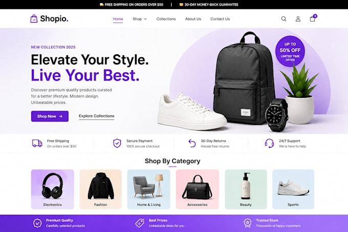 create shopify store, build shopify website design, shopify dropshipping website